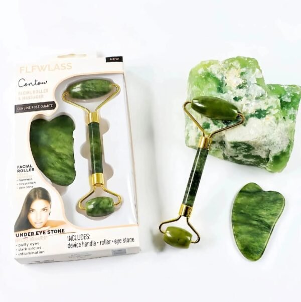 WhatsApp Image 2026-07-05 at 7.28.39 PM (1) FLFWLASS Contour Jade Roller & Gua Sha Set | Natural Skincare
